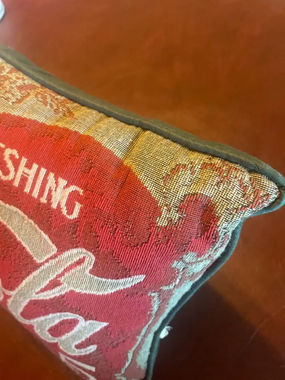 Vintage Coca-Cola Tapestry Throw Pillow 1990s Retro Coke Soda Sign Ad 16x11